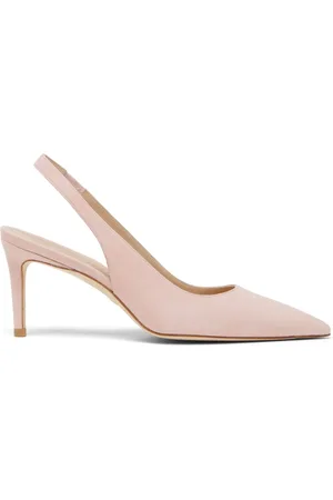 Stuart Weitzman Schoenen, Dames, Roze, 39 EU, Suède, Verfijnde Suede Slingback Pump