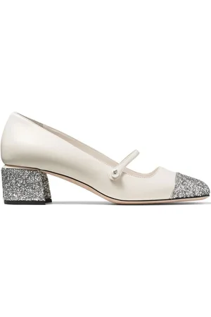 Jimmy Choo Schoenen, Dames, , 38 1/2 EU, Leer, Zilveren Glitter Pumps voor Vrouwen