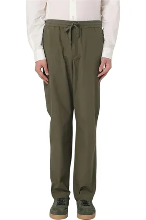 Woolrich Broeken, Heren, Groen, L, Katoen, Trekkoord Militaire Stijl Broek