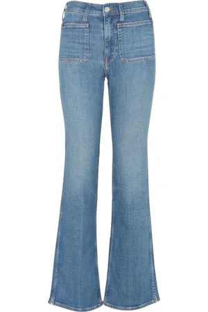 Ralph Lauren Jeans, Dames, Blauw, W31, Katoen, Bootcut jeans met hoge taille