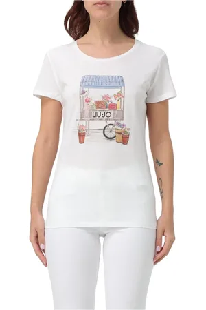 Liu Jo Tops, Dames, Wit, XL, Wit Grafisch T-shirt