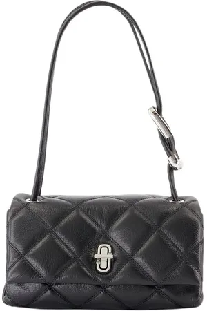 Marc Jacobs Tassen, Dames, Zwart, ONE Size, Leer, Zwarte leren dubbele ketting schoudertas