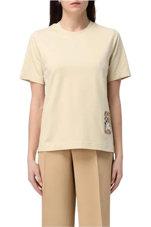 Burberry Tops, Dames, Bruin, M, Katoen, Bruin Katoenen T-Shirt