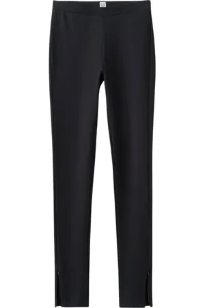 Totême Broeken, Dames, Zwart, L, Zip Leggings met zijritsen