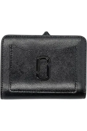 Marc Jacobs Accessoires, Dames, Zwart, ONE Size, Leer, Zwarte Compacte Portemonnee voor Vrouwen