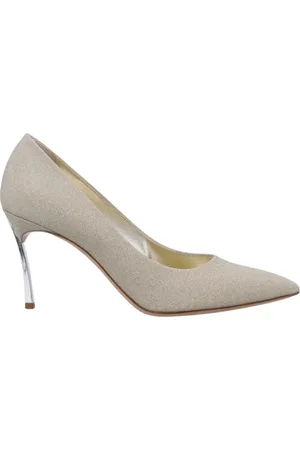 Casadei Schoenen, Dames, Geel, 38 EU, Glitter Stiletto Hoge Hak Pomp
