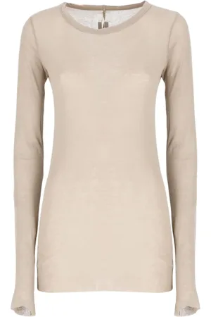 Rick Owens Tops, Dames, , M, Zwarte Semi Sheer Ruwe Zoom Top