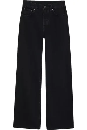 ANINE BING Jeans, Dames, Zwart, W27, Katoen, Zwarte Loose Fit Jeans met Hoge Taille