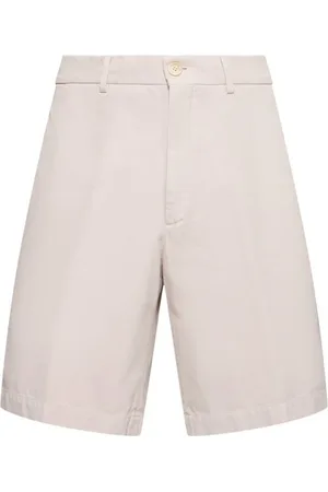 Brunello Cucinelli Korte broeken, Heren, , L, Katoen, Stone Cotton Twill Resort Shorts