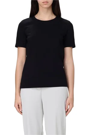 Max Mara Tops, Dames, Zwart, M, Katoen, Witte korte mouw katoenen T-shirt