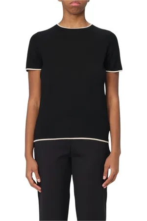 Max Mara Tops, Dames, Zwart, S, Kasjmier, Elegante Zwarte Vest Gebreide Top