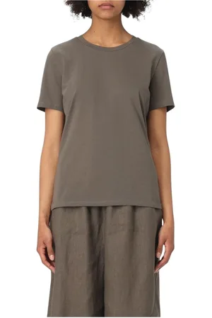 Max Mara Tops, Dames, Groen, L, Katoen, Witte korte mouw katoenen T-shirt