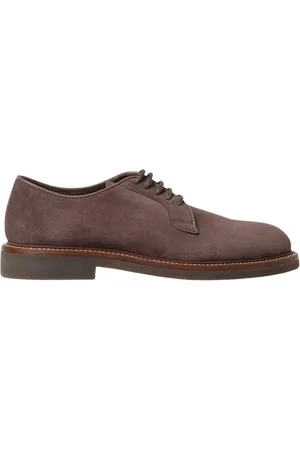 Brunello Cucinelli Schoenen, Heren, Bruin, 40 EU, Leer, Koffie Brogue Derby Schoenen