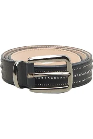 PESERICO SIGN Accessoires, Dames, Zwart, 80 CM, Echt leren riem met Punto Luce
