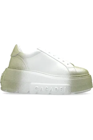 Casadei Schoenen, Dames, Wit, 39 1/2 EU, Leer, Wedge Sneakers