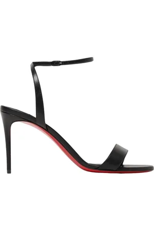 Christian Louboutin Schoenen, Dames, Zwart, 41 EU, Zwarte Hakken Enkelband Sandalen