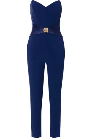Elisabetta Franchi Jumpsuits & Playsuits, Dames, Blauw, M, Polyester, Stijlvolle Polyester Jumpsuit