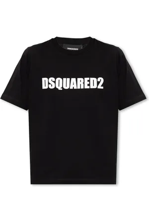 Dsquared2 Tops, Dames, Zwart, 2Xs, Katoen, Bedrukt Zwart Katoenen T-shirt