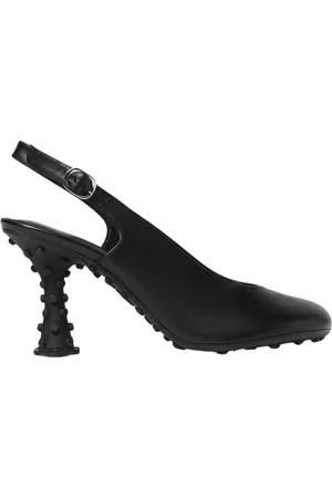 SUNNEI Schoenen, Dames, Zwart, 37 EU, Leer, Zwarte Slingback Hakken Sculpturale Stijl