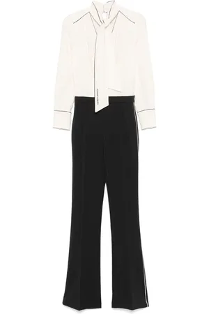 Elisabetta Franchi Jumpsuits & Playsuits, Dames, Veelkleurig, S, Elegante jumpsuit met aangehechte sjaal