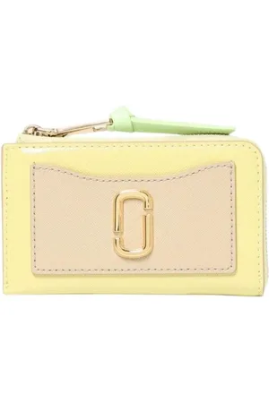 Marc Jacobs Accessoires, Dames, Groen, ONE Size, Leer, Compact Groene Portemonnee Ritssluiting