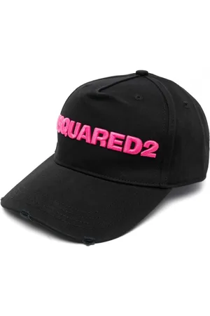 Dsquared2 Accessoires, Dames, Zwart, ONE Size, Katoen, Logo Geborduurde Baseball Cap