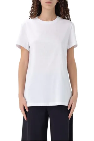 Max Mara Tops, Dames, Wit, S, Katoen, Geborduurd Detail T-shirt