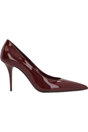 Saint Laurent Schoenen, Dames, Rood, 36 EU, Leer, Rode leren puntige neus pumps