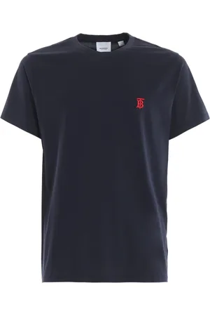 Burberry Tops, Heren, Blauw, XL, Katoen, Navy T-shirt 100% Katoen Mannen