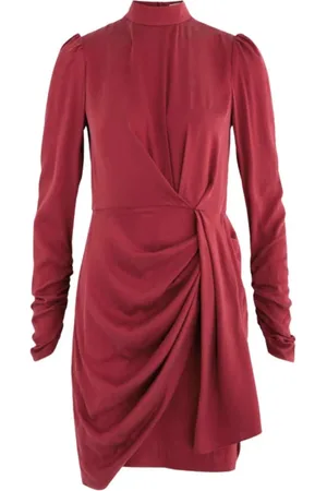 ZIMMERMANN Kleedjes, Dames, Rood, XS, Gegarneerde Mini Jurk met Drapering