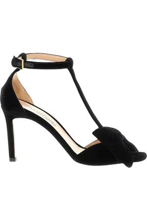 Tom Ford Schoenen, Dames, Zwart, 40 EU, Velvet Bow Sandalen Hakken