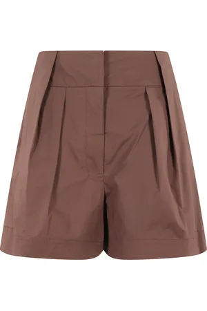 FEDERICA TOSI Korte broeken, Dames, Bruin, 2Xs, Klassieke Korte Mouw Shirt