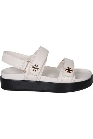 Tory Burch Schoenen, Dames, Wit, 40 EU, Leer, Witte Leren Sandalen Elegant Ontwerp