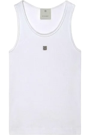 Givenchy Tops, Dames, Wit, M, Witte Mouwloze Top met V-hals