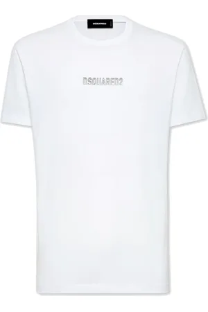 Dsquared2 Tops, Heren, Wit, M, Katoen, Logo Print Jersey T-shirt