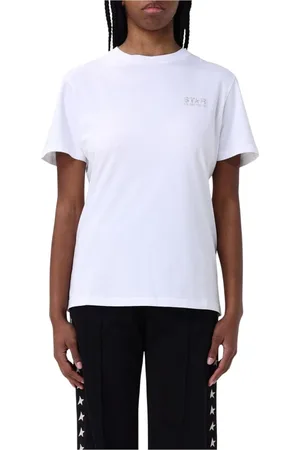 Golden Goose Tops, Dames, Wit, S, Katoen, Ster Logo T-shirt voor vrouwen
