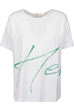HERNO Tops, Dames, Wit, L, Katoen, Classic T-Shirt