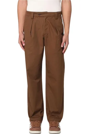 A.P.C. Broeken, Heren, Bruin, XS, Katoen, Bruine losse pasvorm geplooide broek