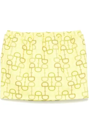 Gucci Rokken, Dames, Groen, S, Groene Rok met Geometrisch Patroon en Elastische Tailleband