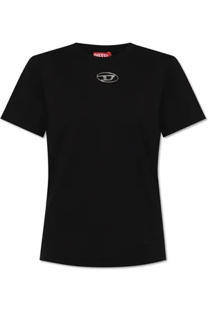 Diesel Tops, Dames, Zwart, 2Xs, Katoen, T-shirt T-Regs-Od-Q1