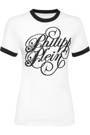 Philipp Plein Tops, Dames, Wit, L, Katoen, Casual Katoenen T-Shirt