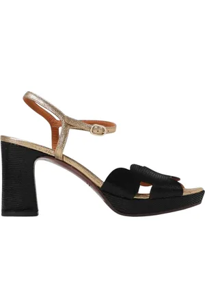 Chie Mihara Schoenen, Dames, Zwart, 39 EU, Leer, Zwarte hoge hak sandalen