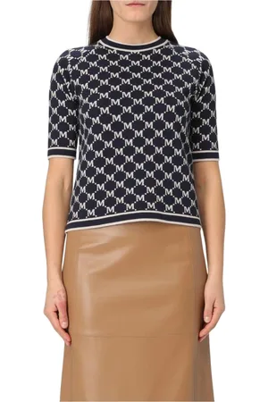Max Mara Truien, Dames, Blauw, M, Stijlvolle Gebreide Trui