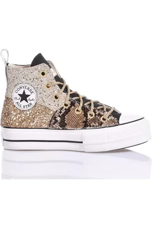 Converse Schoenen, Dames, Geel, 42 EU, Champagne Gold Platform Sneakers