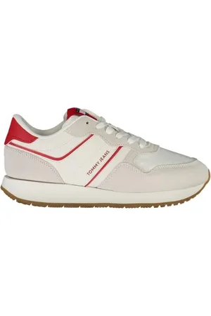 Tommy Hilfiger Schoenen, Dames, Veelkleurig, 38 EU, Polyester, Rode polyester sneaker met modern design