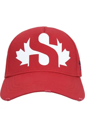 Dsquared2 Accessoires, unisex, Rood, ONE Size, Katoen, Logo Baseballpet met Gesp