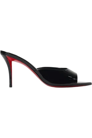 Christian Louboutin Schoenen, Dames, Zwart, 37 EU, Zwarte Lakleren Slingbacks