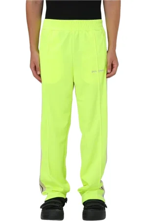 Palm Angels Broeken, Heren, Geel, M, Gele Klassieke Track Broek