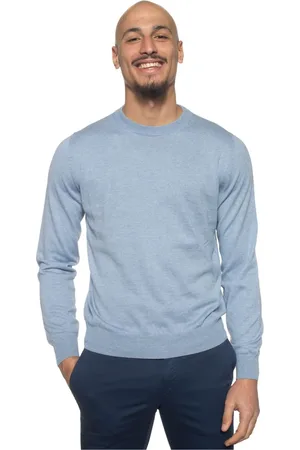 CANALI Truien, Heren, Blauw, 5Xl, Katoen, Rondgebreide Pullover