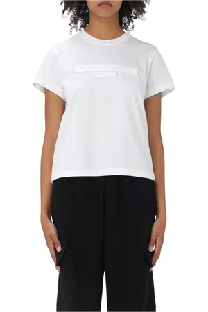 Alexander Wang Tops, Dames, Wit, M, Katoen, Witte T-shirt met rafelende details